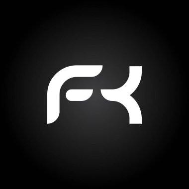 İlk Fk Harfi Bağlı Logo. Yaratıcı Harf Fk Modern İş Logosu Vektör Şablonu. Fk Logo Tasarımı