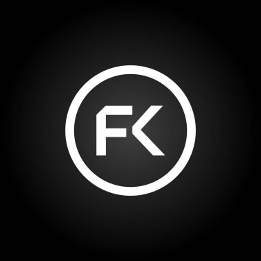 İlk Fk Harfi Bağlı Logo. Yaratıcı Harf Fk Modern İş Logosu Vektör Şablonu. Fk Logo Tasarımı