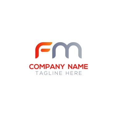 Baş harfleri birbirine bağlı logo. Yaratıcı Harf Modern İş Logosu Vektör Şablonu. Fm Logo Tasarımı