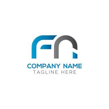 İlk Fn Harfi Bağlı Logo. Yaratıcı Mektup Fn Modern İş Logosu Vektör Şablonu. Fn Logo Tasarımı