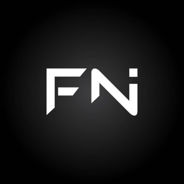 İlk Fn Harfi Bağlı Logo. Yaratıcı Mektup Fn Modern İş Logosu Vektör Şablonu. Fn Logo Tasarımı