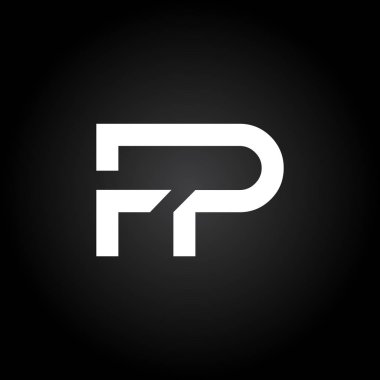 Baş harfleri birbirine bağlı logo. Yaratıcı Harf FP Modern İş Logosu Vektör Şablonu. Fp Logo Tasarımı