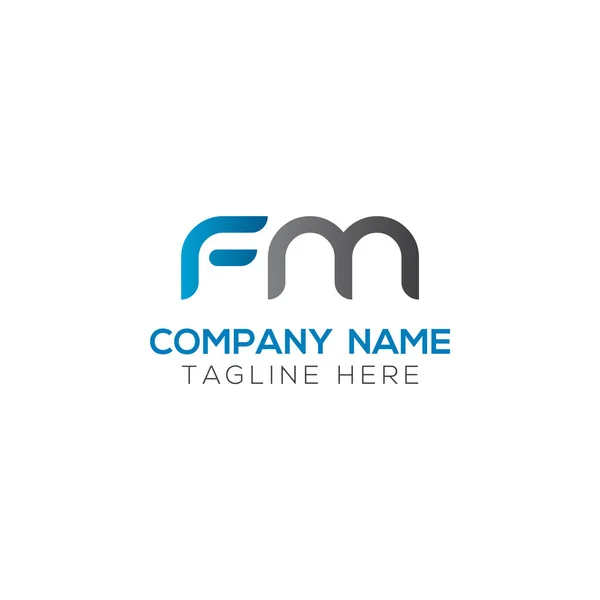 首字母Fm连在一起的标志 创意信Fm现代商业标志向量模板 Fm标志设计 — 图库矢量图片