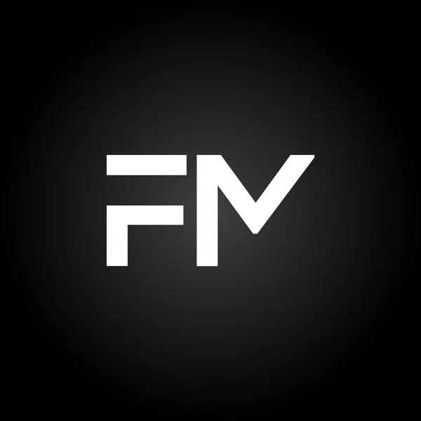 首字母Fm连在一起的标志 创意信Fm现代商业标志向量模板 Fm标志设计 — 图库矢量图片