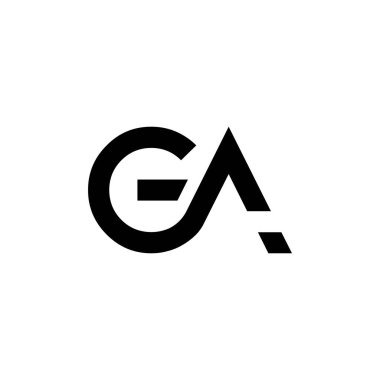 İlk Ga Harfi Bağlı Logo. Ga harfi Tip Logo Tasarım Şablonu. Soyut Harf Ga logosu Tasarımı