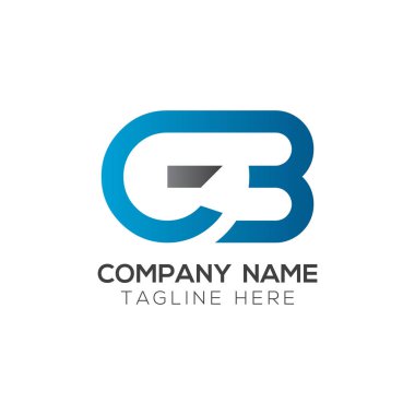 İlk Gb Harfi Bağlı Logo. Gb harfi Tip Logo Tasarım Şablonu. Soyut Harf Gb logosu Tasarımı