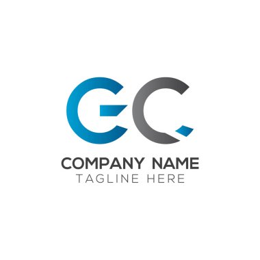 İlk Gc Harfi Bağlı Logo. Gc harfi Tip Logo Tasarım Şablonu. Soyut Harf Gc logo Tasarımı