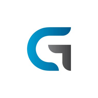 İlk Gc Harfi Bağlı Logo. Gc harfi Tip Logo Tasarım Şablonu. Soyut Harf Gc logo Tasarımı
