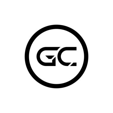 İlk Gc Harfi Bağlı Logo. Gc harfi Tip Logo Tasarım Şablonu. Soyut Harf Gc logo Tasarımı