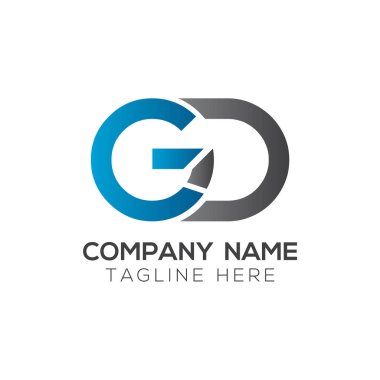 GD Bağlı Harf Logosu. Gd harfi Tip Logo Tasarım Şablonu. Soyut Harf Gd logosu Tasarımı