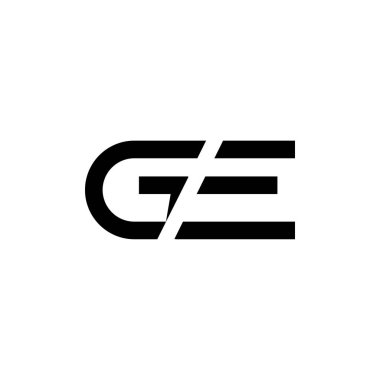 Baş harfler birbirine bağlı logo. Ge harfi Tip Logo Tasarım Şablonu. Soyut Harf Ge logo Tasarımı