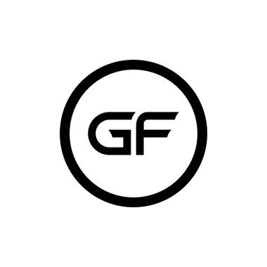 İlk Gf Harfi Bağlı Logo. Gf harfi Tip Logo Tasarım Şablonu. Soyut Harf Gf logosu Tasarımı