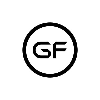 İlk Gf Harfi Bağlı Logo. Gf harfi Tip Logo Tasarım Şablonu. Soyut Harf Gf logosu Tasarımı