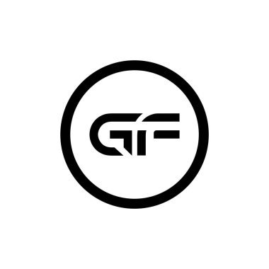 İlk Gf Harfi Bağlı Logo. Gf harfi Tip Logo Tasarım Şablonu. Soyut Harf Gf logosu Tasarımı