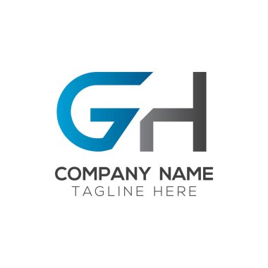 Baş harfler birbirine bağlı logo. Gh harfi Tip Logo Tasarım Şablonu. Soyut Harf Gh logosu Tasarımı