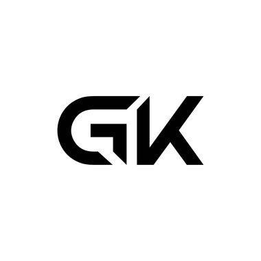 İlk Gk Harfi Bağlı Logo. Gk harfi Tip Logo Tasarım Şablonu. Soyut Harf Gk logosu Tasarımı