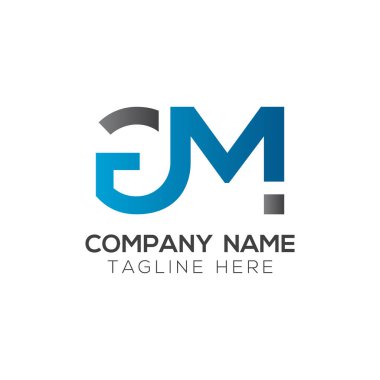 Baş harfleri birleştirilmiş logo. Gm harfi Tip Logo Tasarım Şablonu. Soyut Harf GM logosu Tasarımı