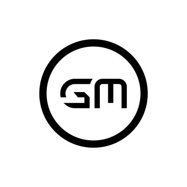 Baş harfleri birleştirilmiş logo. Gm harfi Tip Logo Tasarım Şablonu. Soyut Harf GM logosu Tasarımı