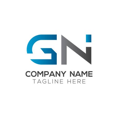 İlk Gn Harfi Bağlı Logo. Gn harfi Tip Logo Tasarım Şablonu. Soyut Harf Gn logo Tasarımı