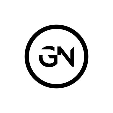 İlk Gn Harfi Bağlı Logo. Gn harfi Tip Logo Tasarım Şablonu. Soyut Harf Gn logo Tasarımı