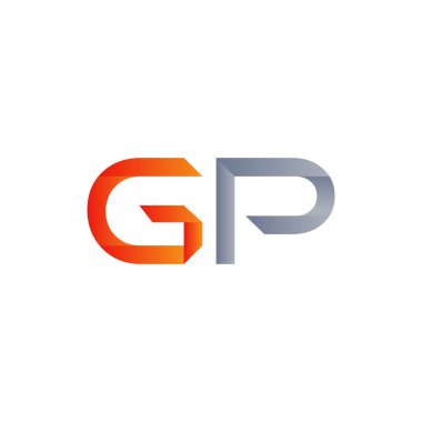 Baş GP Harfi Bağlı Logo. Gp harfi Tip Logo Tasarım Şablonu. Soyut Harf GP logosu Tasarımı