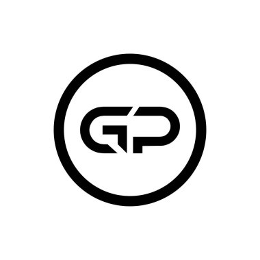 Baş GP Harfi Bağlı Logo. Gp harfi Tip Logo Tasarım Şablonu. Soyut Harf GP logosu Tasarımı