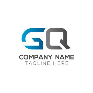 İlk GQ Harfi Bağlı Logo. Gq harfi Tip Logo Tasarım Şablonu. Soyut Harf Gq logo Tasarımı