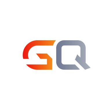 İlk GQ Harfi Bağlı Logo. Gq harfi Tip Logo Tasarım Şablonu. Soyut Harf Gq logo Tasarımı