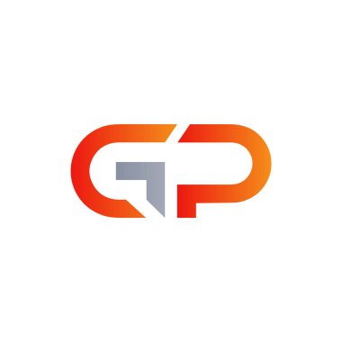 Baş GP Harfi Bağlı Logo. Gp harfi Tip Logo Tasarım Şablonu. Soyut Harf GP logosu Tasarımı