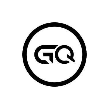 İlk GQ Harfi Bağlı Logo. Gq harfi Tip Logo Tasarım Şablonu. Soyut Harf Gq logo Tasarımı