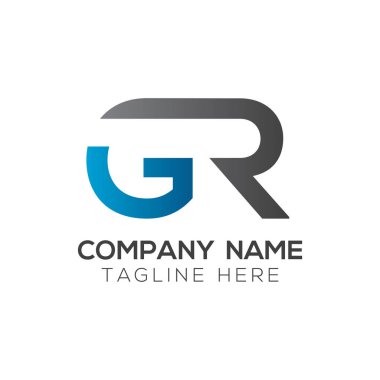 Baş harfler birbirine bağlanmış logo. Gr harfi Tip Logo Tasarım Şablonu. Soyut Harf Gr logo Tasarımı