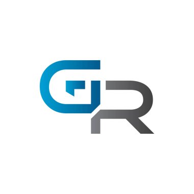 Baş harfler birbirine bağlanmış logo. Gr harfi Tip Logo Tasarım Şablonu. Soyut Harf Gr logo Tasarımı
