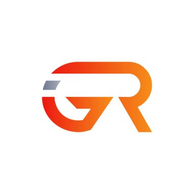 Baş harfler birbirine bağlanmış logo. Gr harfi Tip Logo Tasarım Şablonu. Soyut Harf Gr logo Tasarımı