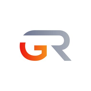 Baş harfler birbirine bağlanmış logo. Gr harfi Tip Logo Tasarım Şablonu. Soyut Harf Gr logo Tasarımı