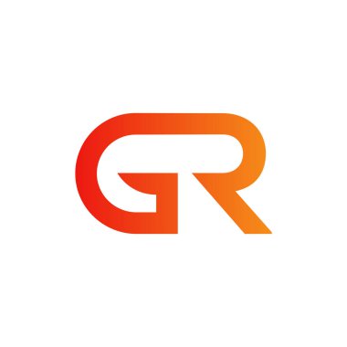 Baş harfler birbirine bağlanmış logo. Gr harfi Tip Logo Tasarım Şablonu. Soyut Harf Gr logo Tasarımı