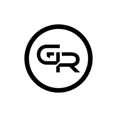 Baş harfler birbirine bağlanmış logo. Gr harfi Tip Logo Tasarım Şablonu. Soyut Harf Gr logo Tasarımı