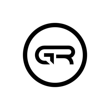 Baş harfler birbirine bağlanmış logo. Gr harfi Tip Logo Tasarım Şablonu. Soyut Harf Gr logo Tasarımı