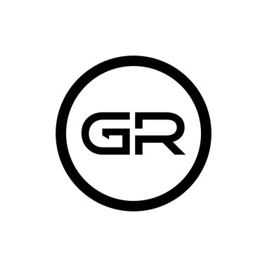 Baş harfler birbirine bağlanmış logo. Gr harfi Tip Logo Tasarım Şablonu. Soyut Harf Gr logo Tasarımı