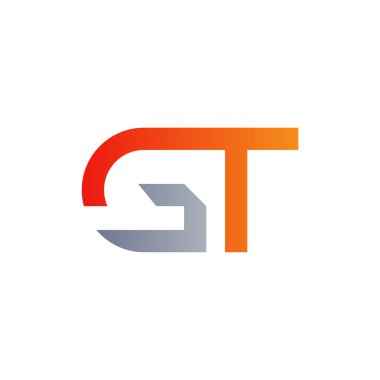 Baş harfleri GT Bağlı Logo. Gt harfi Tip Logo Tasarım Şablonu. Soyut Harf GT logosu Tasarımı