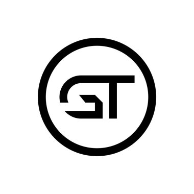 Baş harfleri GT Bağlı Logo. Gt harfi Tip Logo Tasarım Şablonu. Soyut Harf GT logosu Tasarımı
