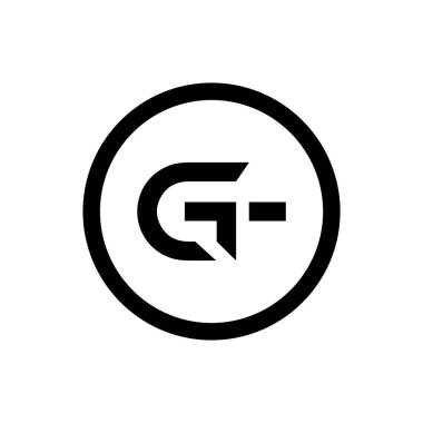 Baş harfleri GT Bağlı Logo. Gt harfi Tip Logo Tasarım Şablonu. Soyut Harf GT logosu Tasarımı
