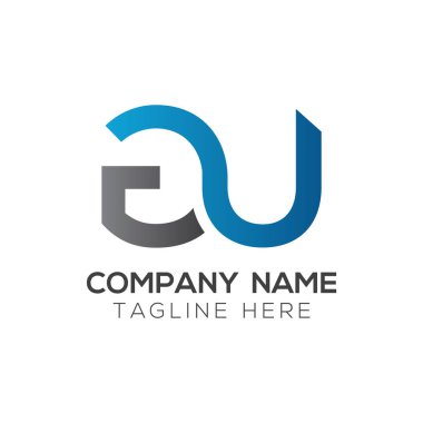 Baş harfleri Gu Bağlı Logo. Gu harfi Tip Logo Tasarım Şablonu. Soyut Harf Gu logosu Tasarımı