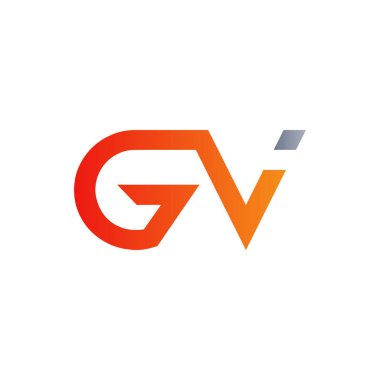 Baş harfleri birleştirilmiş logo. Gv harfi Tip Logo Tasarım Şablonu. Soyut Harf GV logo Tasarımı