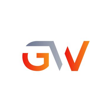 İlk GW Harfi Bağlı Logo. Gw harfi Tip Logo Tasarım Şablonu. Soyut Harf GW logo tasarımı