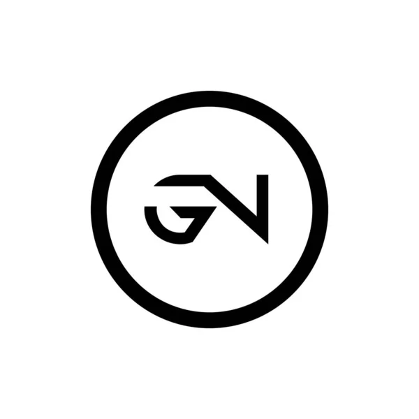 初期の銃の手紙リンクのロゴ Gn文字タイプロゴデザインベクトルテンプレート アブストラクトレター Gnロゴデザイン — ストックベクタ