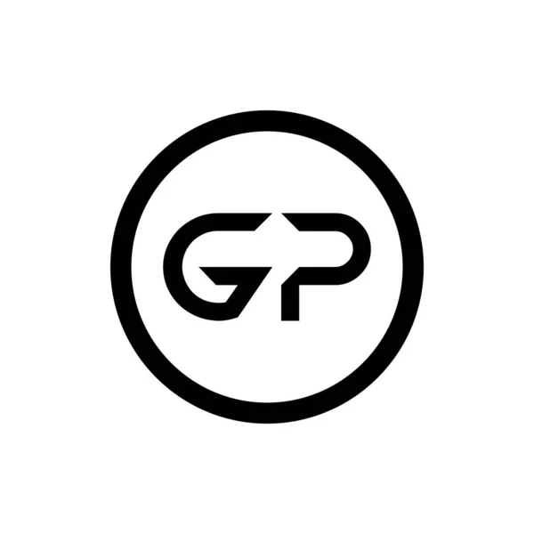 初期のGp文字リンクロゴ Gp手紙タイプロゴデザインベクトルテンプレート アブストラクトレターGpロゴデザイン — ストックベクタ