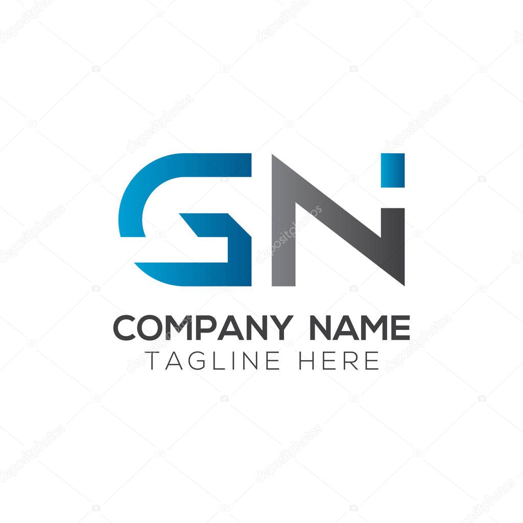 Initial GN Letter Linked Logo. GN letter Type Logo Design vector Template. Abstract Letter GN logo Design