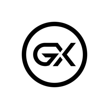 Baş harfleri birleştirilmiş logo. Gx harfi Tip Logo Tasarım Şablonu. Soyut Harf Gx logo Tasarımı