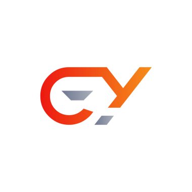 İlk Gy Harfleri Bağlı Logo. Gy harfi Tip Logo Tasarım Şablonu. Soyut Harf Gi logosu Tasarımı