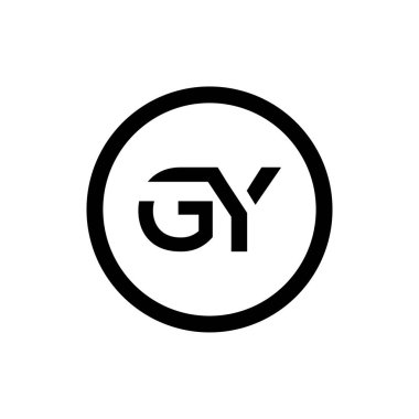 İlk Gy Harfleri Bağlı Logo. Gy harfi Tip Logo Tasarım Şablonu. Soyut Harf Gi logosu Tasarımı